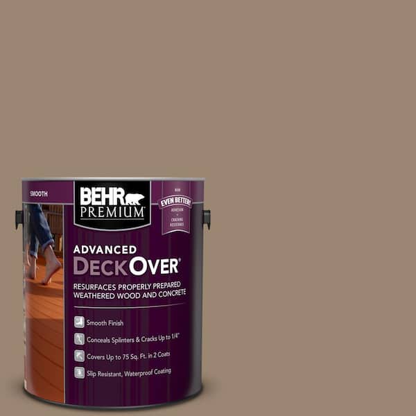 BEHR Premium Advanced DeckOver 1 gal. #SC-153 Taupe Smooth Solid Color Exterior Wood and Concrete Coating