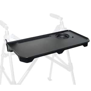 Walker Tray Accessory and Cup Holder for Walkers and Rollators in Black