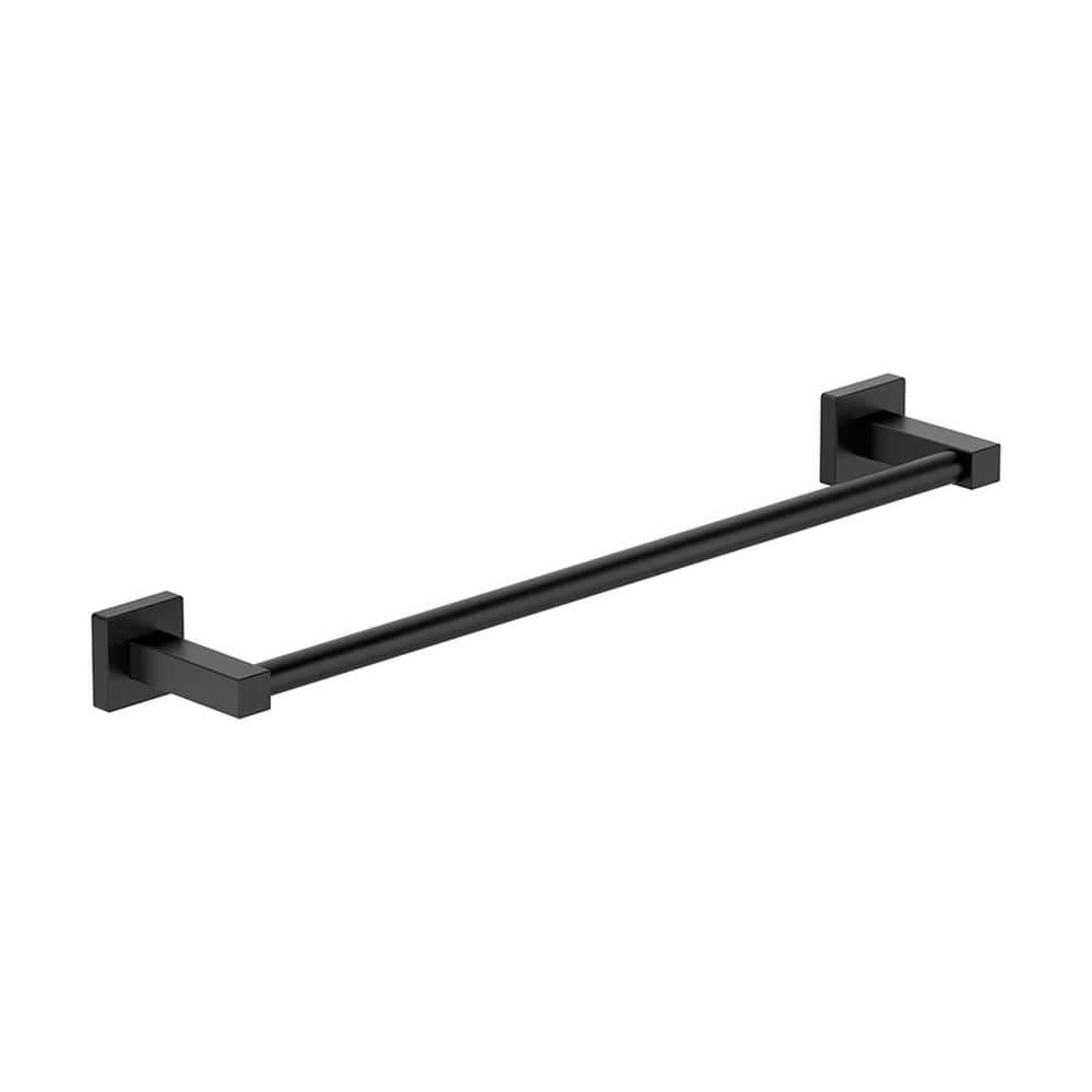 Matte Black 24" Wall-Mounted Metal Towel Bar