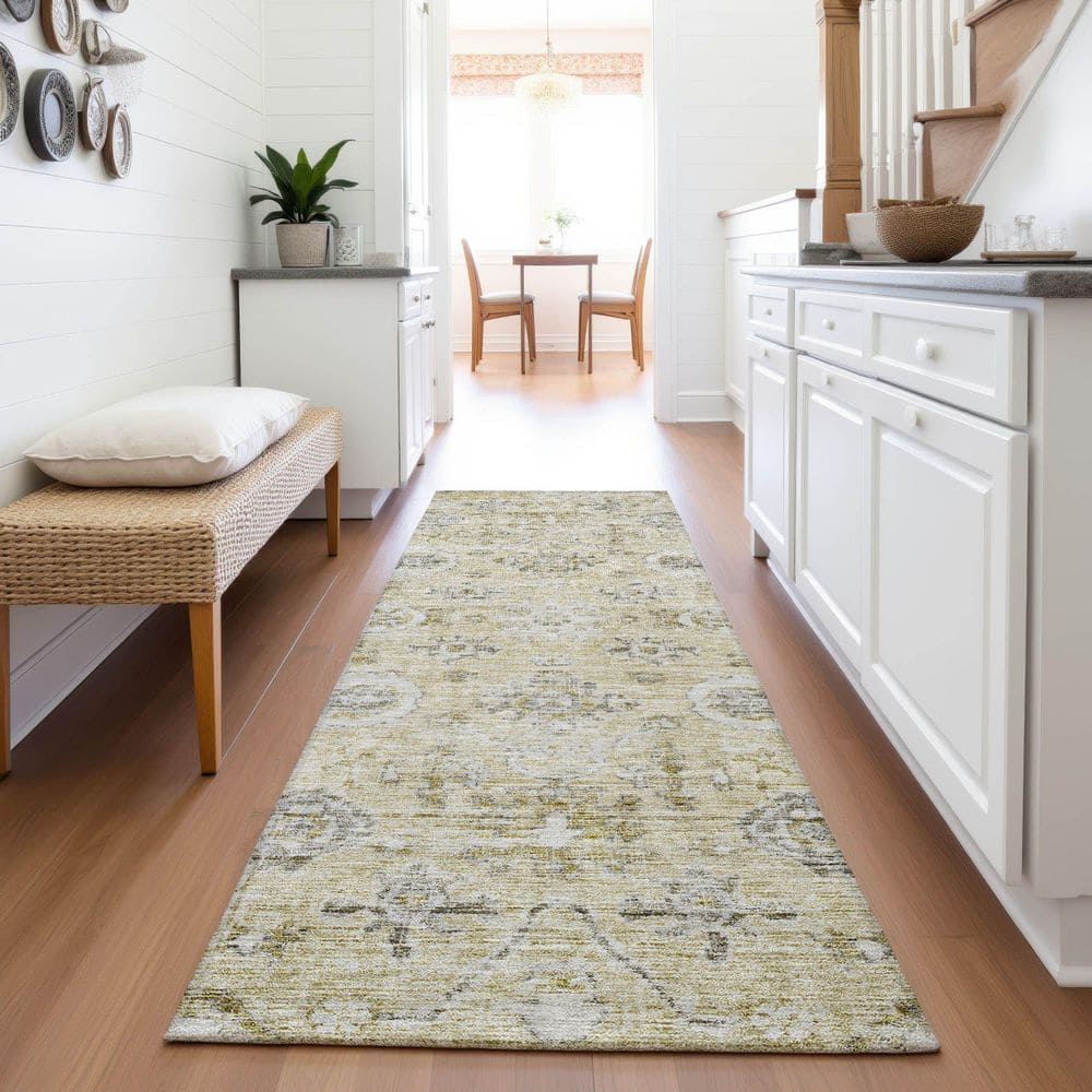 Mayfield Premium Machine Washable Abstract AMF1110 Beige 2 ft. 3 in. x 7 ft. 6 in. Runner Rug price history on PriceWatchPro