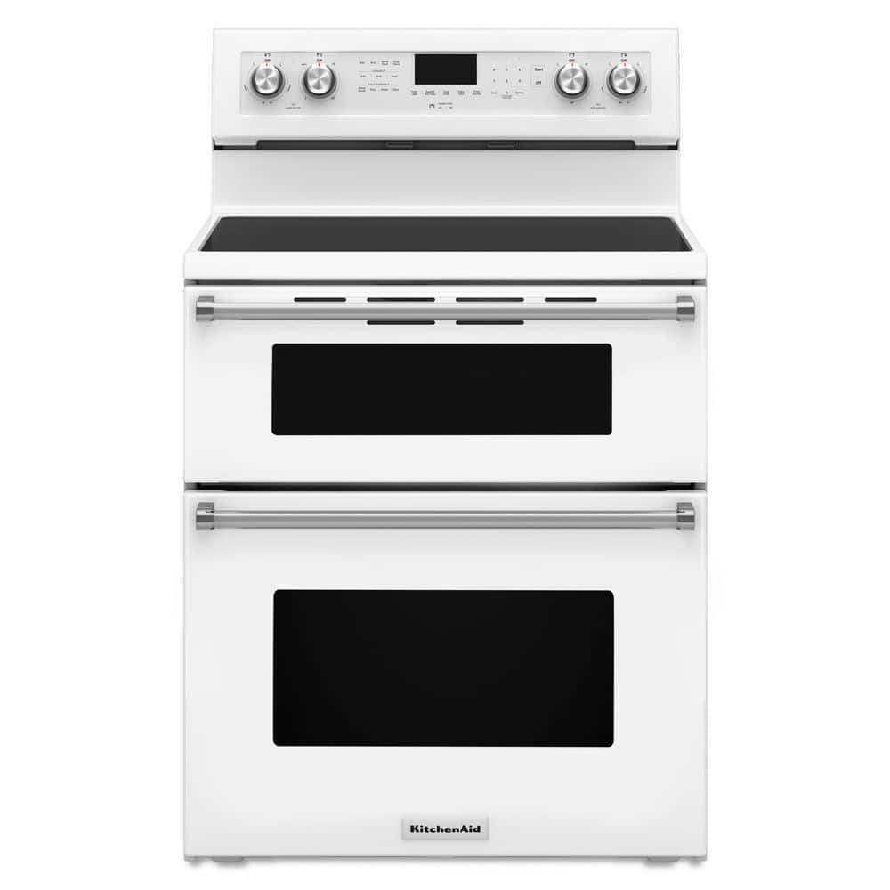 6.7 cu. ft. 5 Burner Element Double Oven Electric Range with Self-Cleaning Convection Oven in White price history on PriceWatchPro