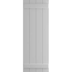 21 1/2" x 36" True Fit PVC Four Board Joined Board-n-Batten Shutters, Primed (Per Pair)