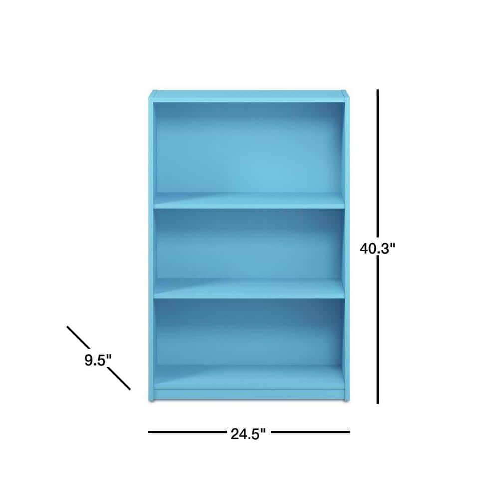 Light Blue Adjustable Kids' Wooden Tiered Toy Shelf