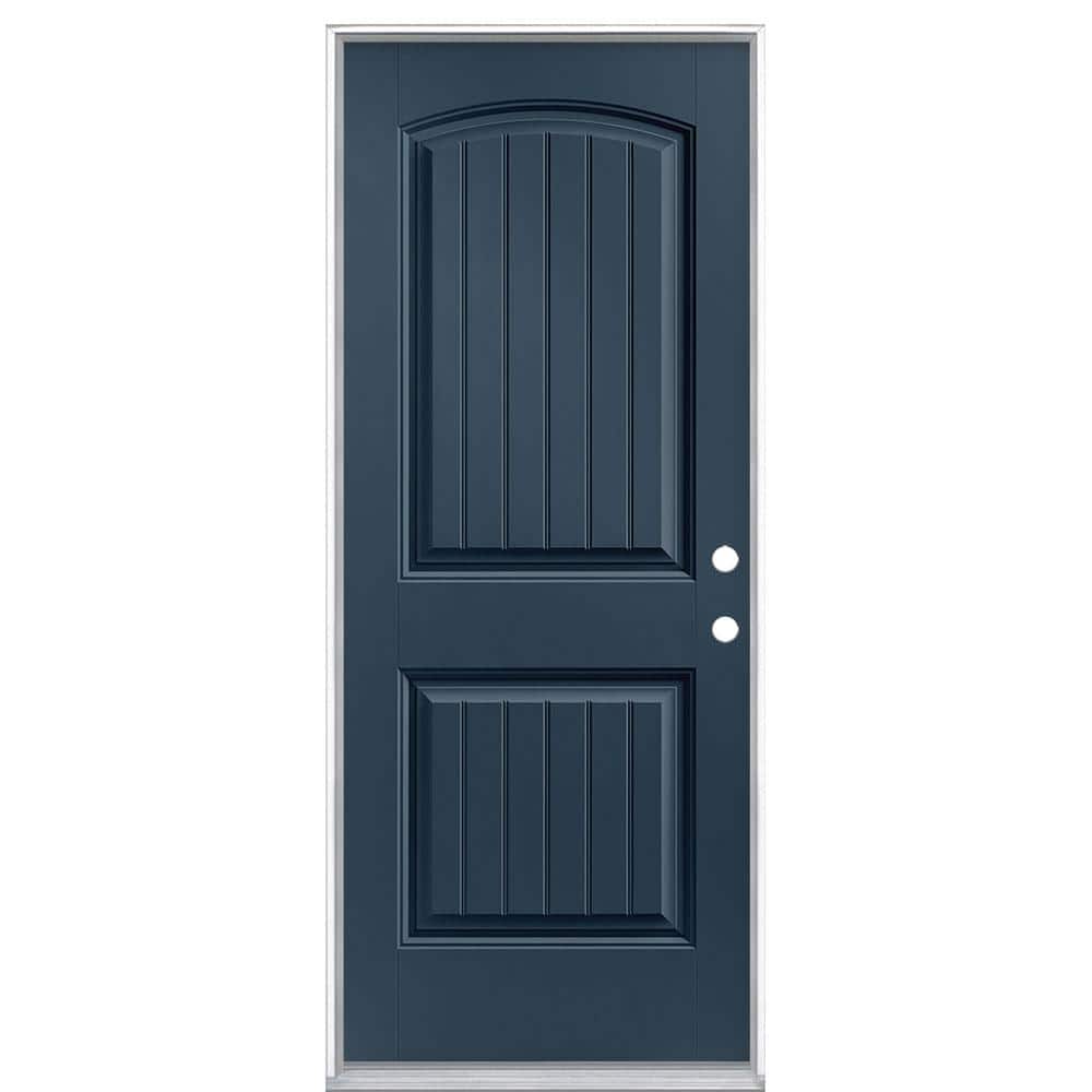 32 in. x 80 in. Cheyenne 2-Panel Left Hand Inswing Painted Smooth Fiberglass Prehung Front Exterior Door No Brickmold price history on PriceWatchPro