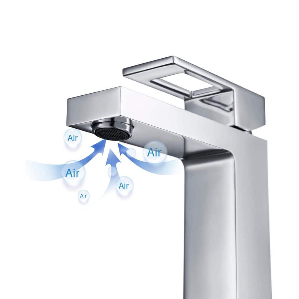 Cube Single-Hole Chrome Single-Handle Modern Bathroom Faucet
