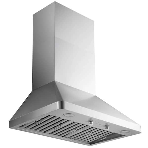 Ancona Pro 30 in. 1000 CFM Ducted Wall Mount Range Hood in Stainless Steel with LED Lights