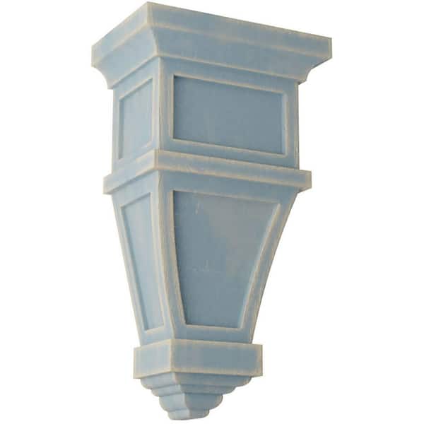 Ekena Millwork 6 in. x 11 in. x 4 in. Driftwood Blue Alpine Wood Vintage Decor Corbel
