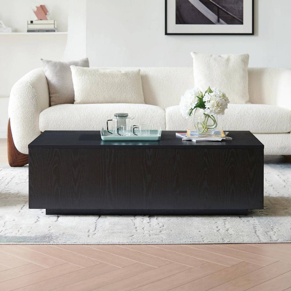 Paxton Black Grain Rectangular MDF Coffee Table