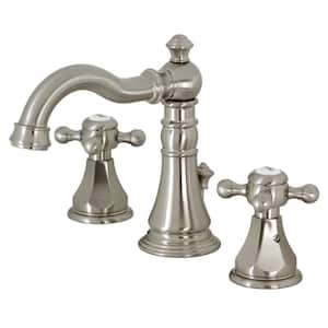 Metropolitan 2-Handle 8 in. Widespread Bathroom Faucets with Pop-Up Drain in Brushed Nickel