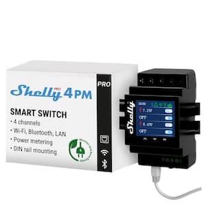 Pro 4PM, Wi-Fi, LAN and Bluetooth 4-Channel Smart Relay with Power Metering, Remote Appliances Control and Monitoring