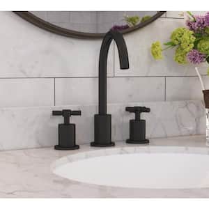 Prima 3 8 in. Widespread 2-Handle Bathroom Faucet in Black Matte