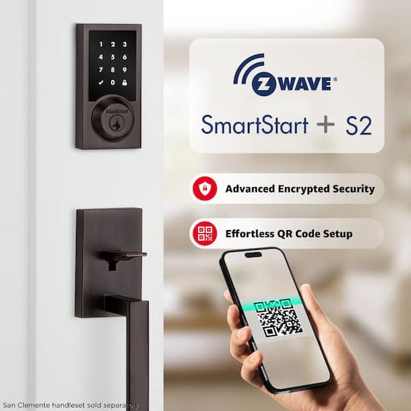 Kwikset HomeConnect 918 Venetian Bronze Contemporary Z-Wave Long