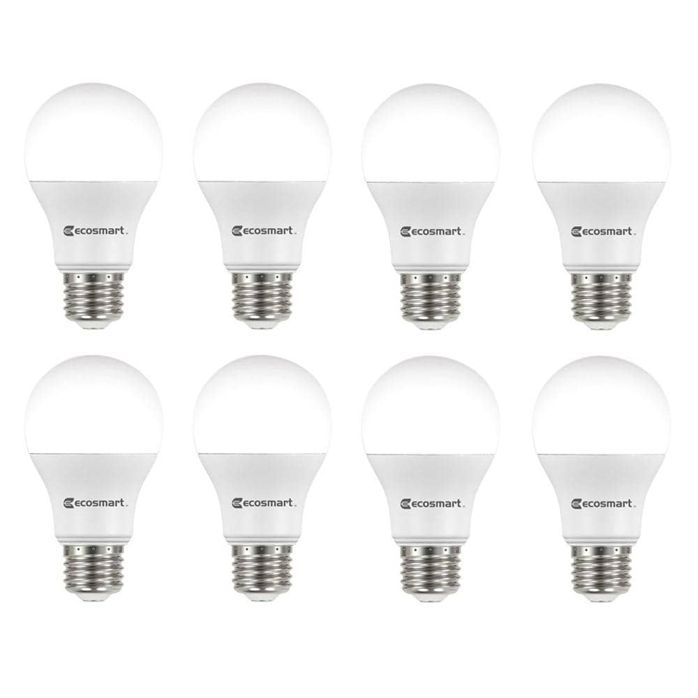 EcoSmart 60-Watt Equivalent A19 Non-Dimmable LED Light Bulb Cool White ...