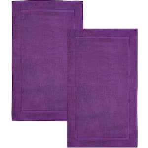 Purple 21 x 34 in. 100% Cotton Rectangle 2 Piece Absorbent and Machine Washable Set