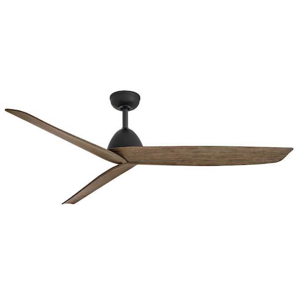 HINKLEY Liv 60.0 in. Indoor/Outdoor Matte Black Ceiling Fan with Remote Control