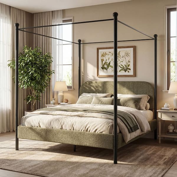 CHRISTOPHER KNIGHT HOME Zenton Modern Black Metal Frame Queen Size ...