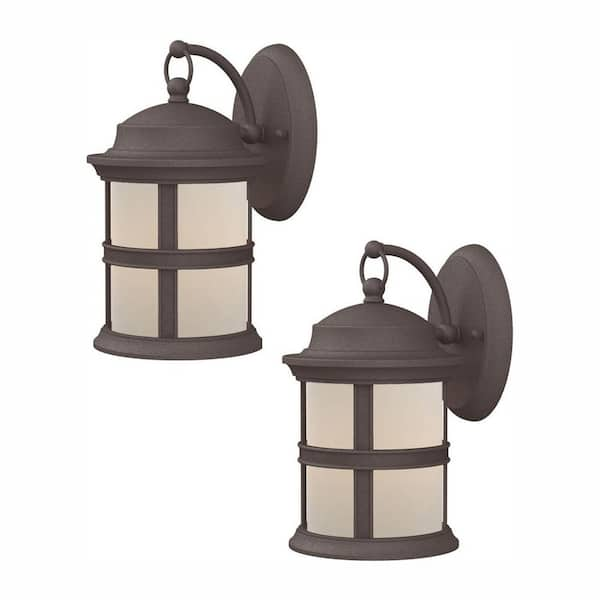 Hampton Bay Brown Small Wood Lantern with Metal Top DC14-11768