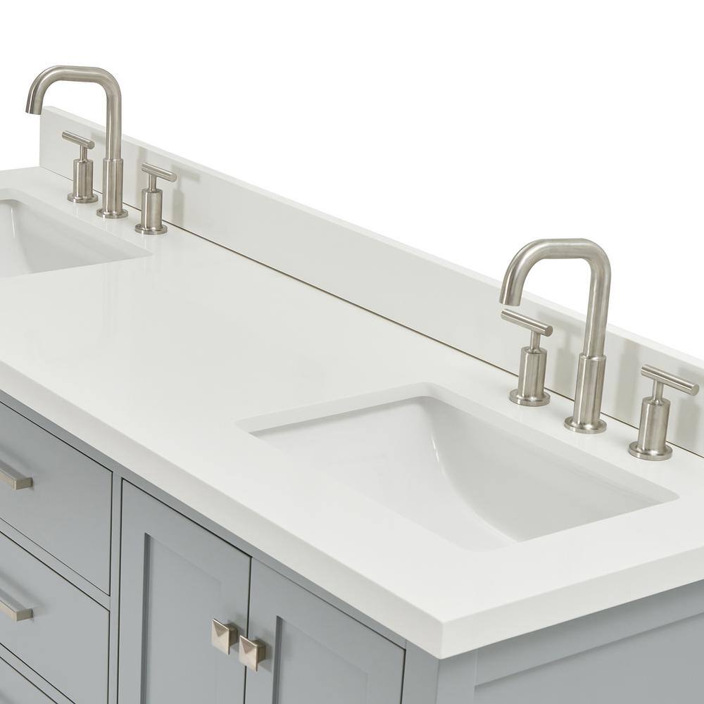 Cambridge 67" Grey Double Vanity with Quartz Top