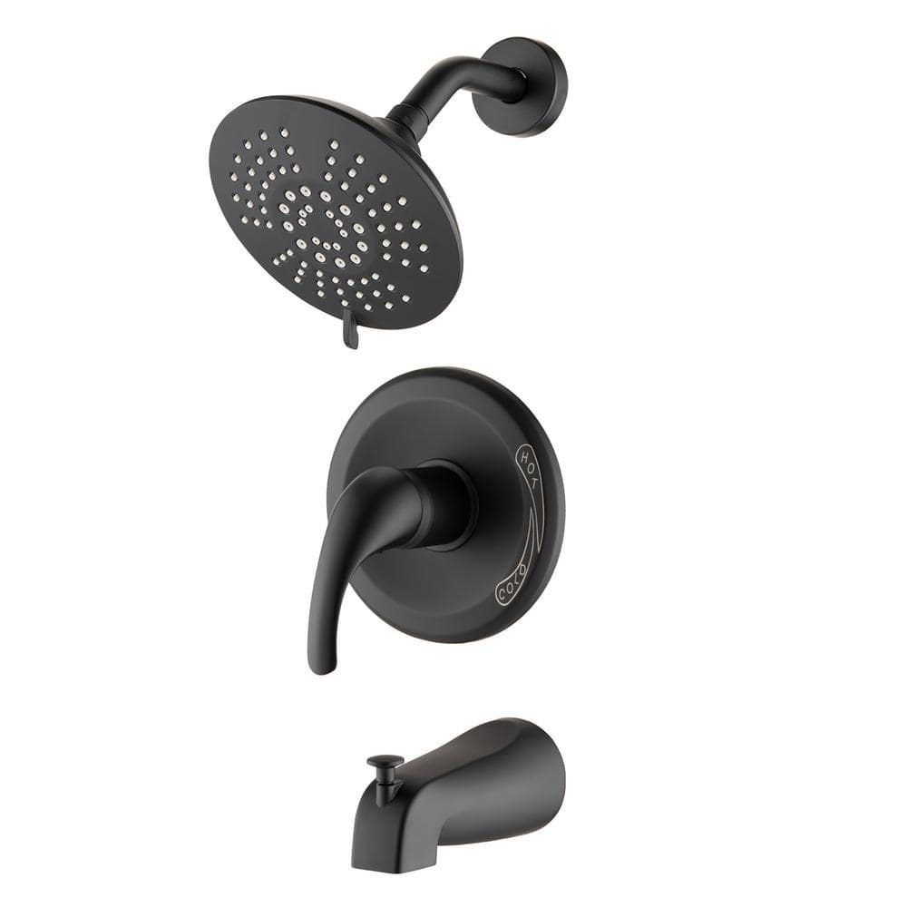 Single Handle 2-Spray Tub and Shower Faucet with 5 Functional Shower Head 2