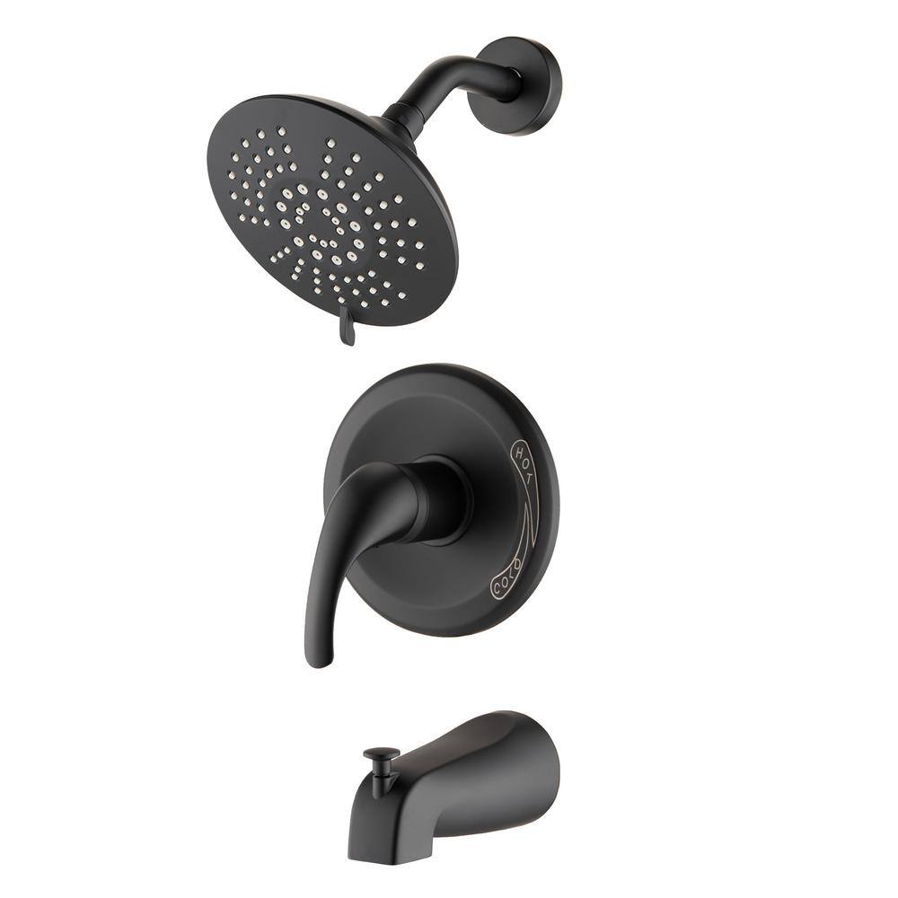Single Handle 2-Spray Tub and Shower Faucet with 5 Functional Shower Head 2.5 GPM in. Matte Black Valve Included price history on PriceWatchPro