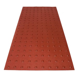 PowerBond 24 in. x 4 ft. Colonial Red ADA Warning Detectable Tile (Peel and Stick)