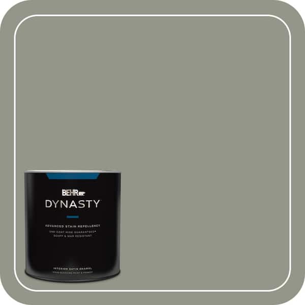 BEHR DYNASTY 1 qt. #ECC-36-1 Shady Willow Satin Enamel Interior Stain-Blocking Paint and Primer
