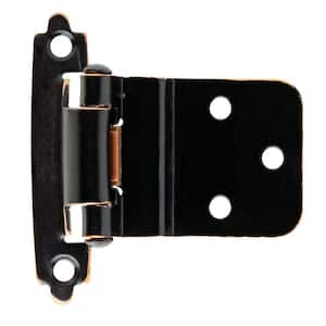 Venetian Bronze with Copper Highlights Self-Closing 3/8 in. Inset Cabinet Hinge (1-Pair)