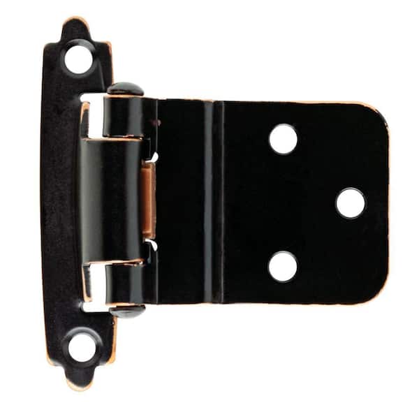 Liberty Venetian Bronze with Copper Highlights Self-Closing 3/8 in. Inset Cabinet Hinge (1-Pair)