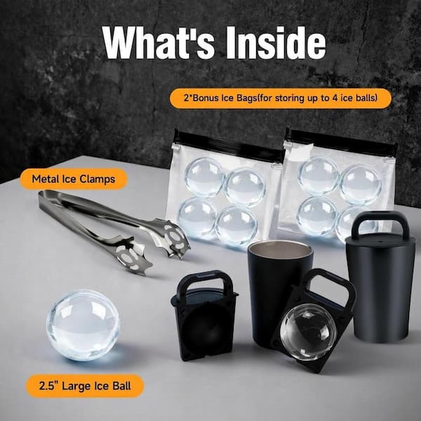 LAIFUCAM Crystal Clear Finish Ice Ball Mold Sphere Shape Kitchen