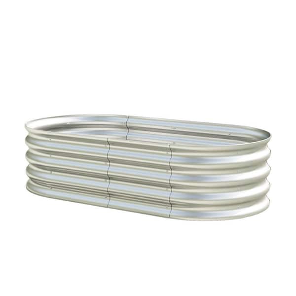 4x2x1ft Raised Garden Bed Kit, Galvanized Planter Raised Garden Beds for Outdoor
