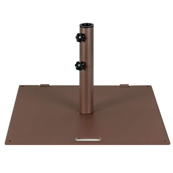 LIVIZA 24 in. Square Steel Patio Umbrella Base in Brown