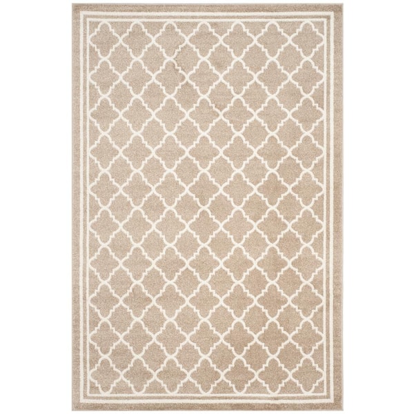 SAFAVIEH Amherst Wheat/Beige 4 ft. x 6 ft. Border Multi-Trellis Area Rug