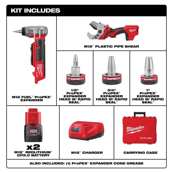 Milwaukee M12 FUEL RAPID SEAL ProPEX Expander Heads With 1/2 in