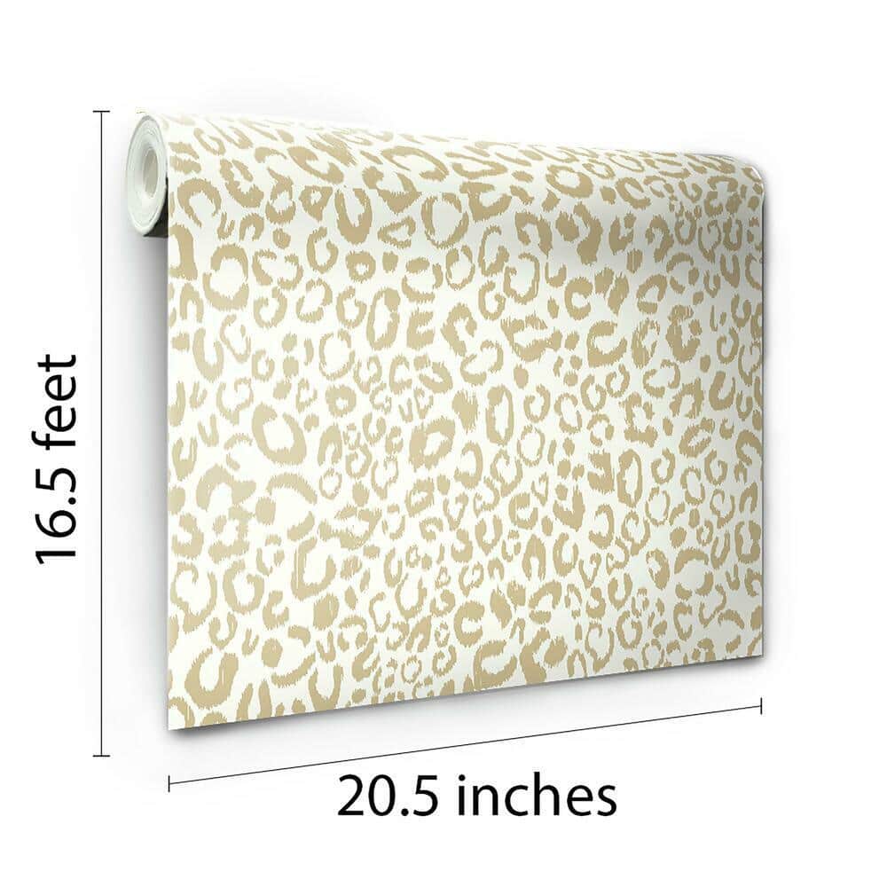 Gold Leopard Print Self-Adhesive Removable Wallpaper Roll