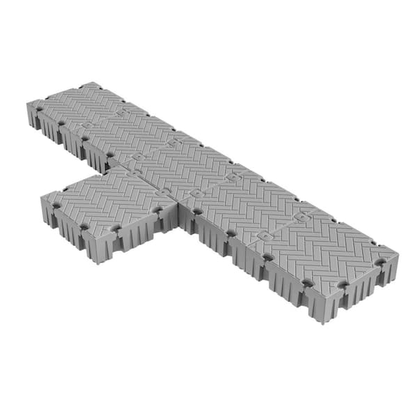 Flexx 8 ft. Extended T-Shaped Floating Dock Kit, Modular Floating Dock/Swim Platform, Floating Boat Dock for Lakes
