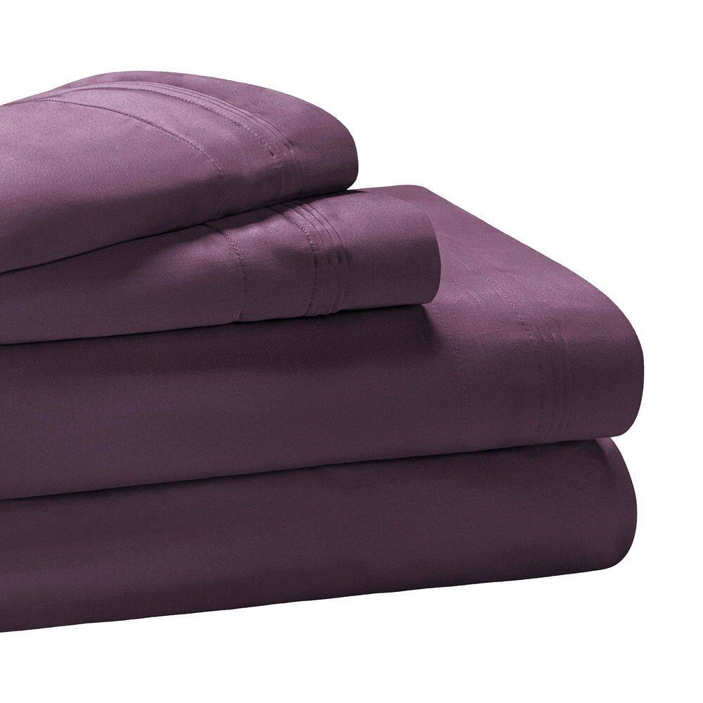 650 Thread Count 4-Piece Plum Solid Egyptian Cotton Deep Pocket Twin XL Sheet Set price history on PriceWatchPro