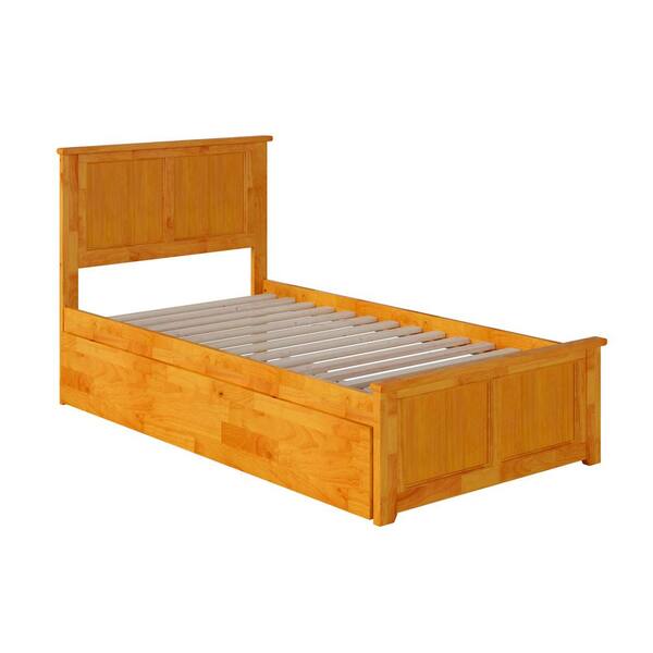 AFI Madison Brown Solid Wood Frame Twin Platform Bed with Matching Footboard and Trundle