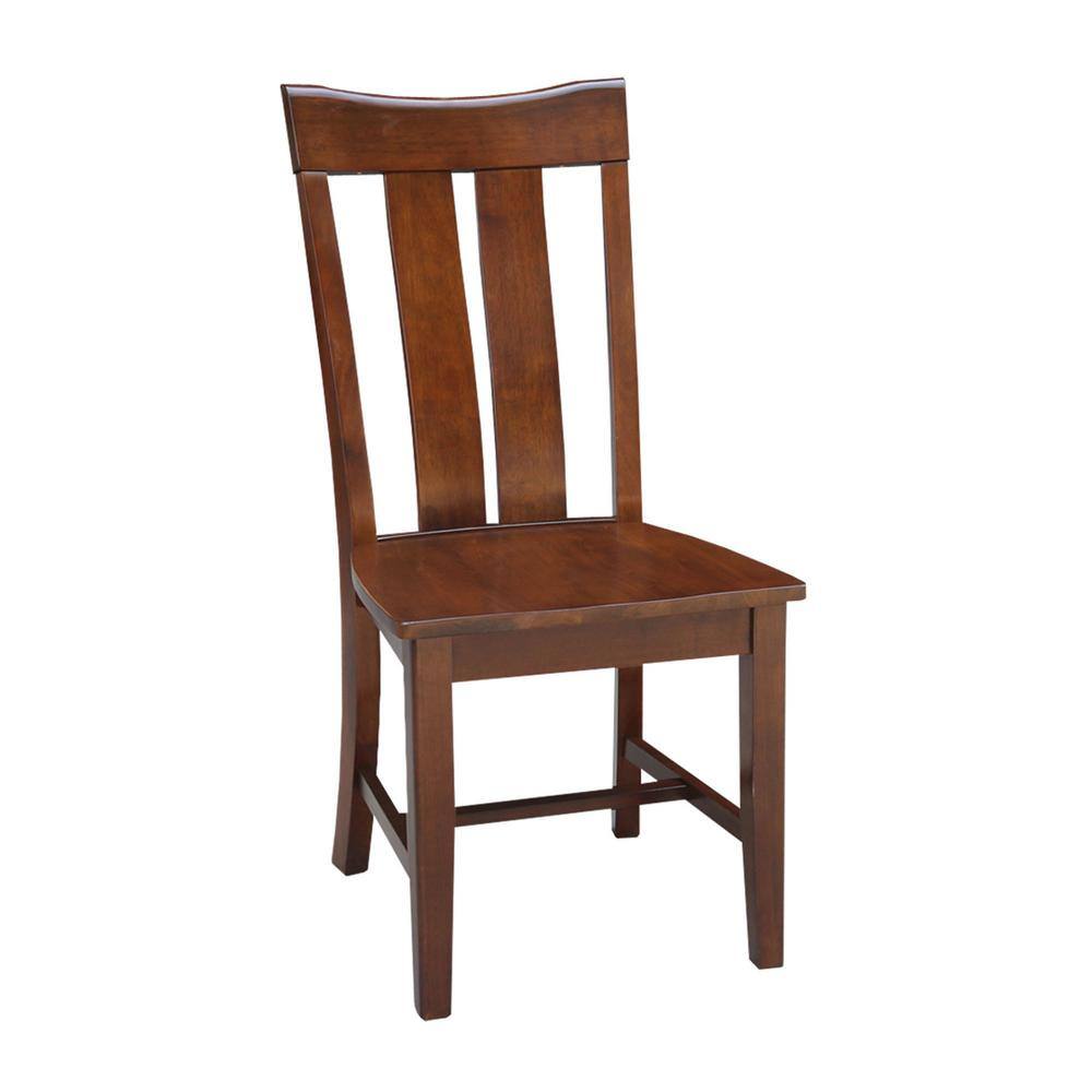 Espresso High Slat Solid Wood Side Chair