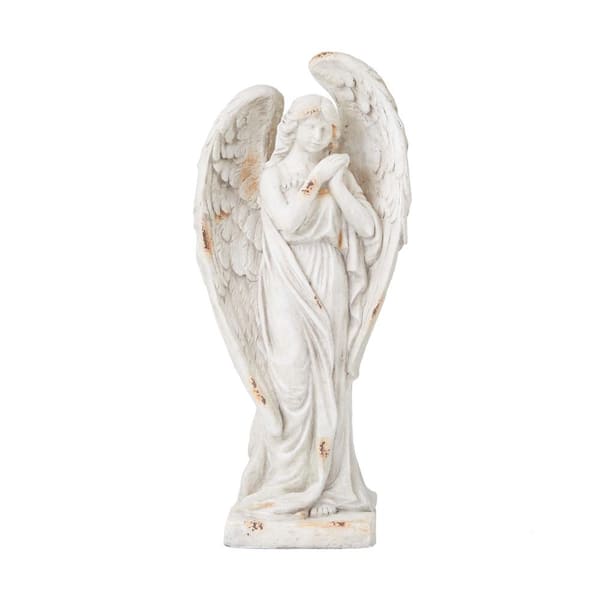 Litton Lane 32 in. Magnesium Oxide Indoor Outdoor Angel Biblical Garden Sculpture