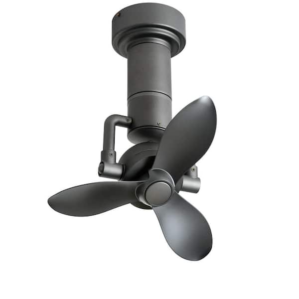 Modland Light Pro 16 in. 3 Fan Speeds Ceiling Fan in Jet Black with Remote Control