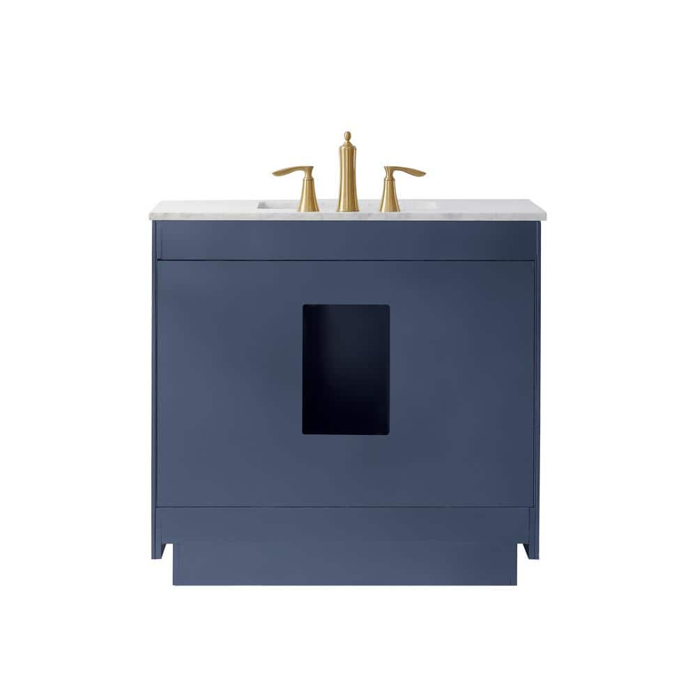 Ivy 36" Royal Blue Vanity with Marble Countertop