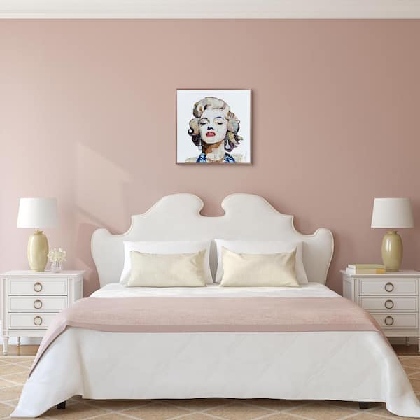 Empire Art Direct "Beautiful Marilyn" on Reverse Printed Art Glass and Anodized Aluminum Rose Gold Frame Wall Art