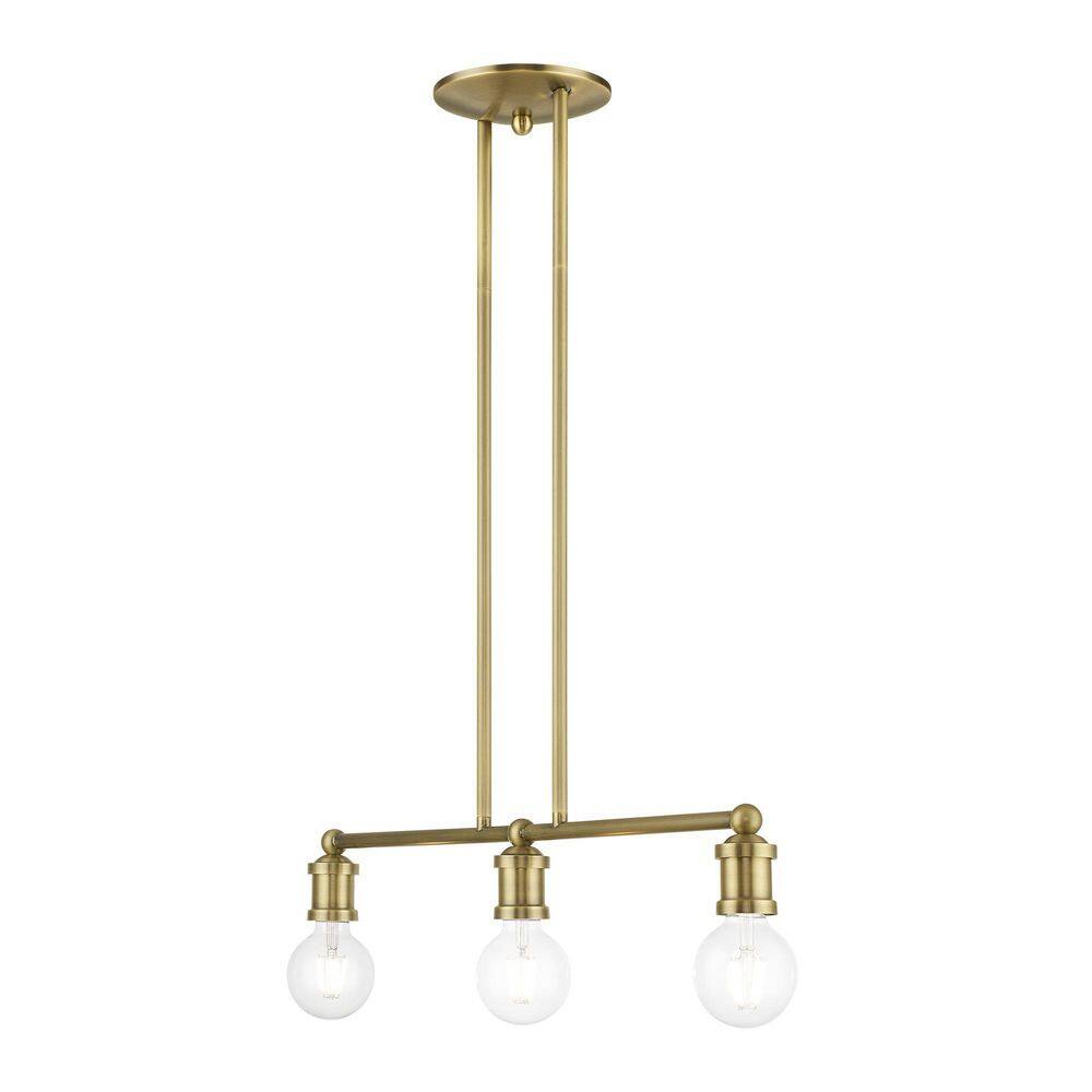 Lansdale Antique Brass 3-Light Linear Chandelier