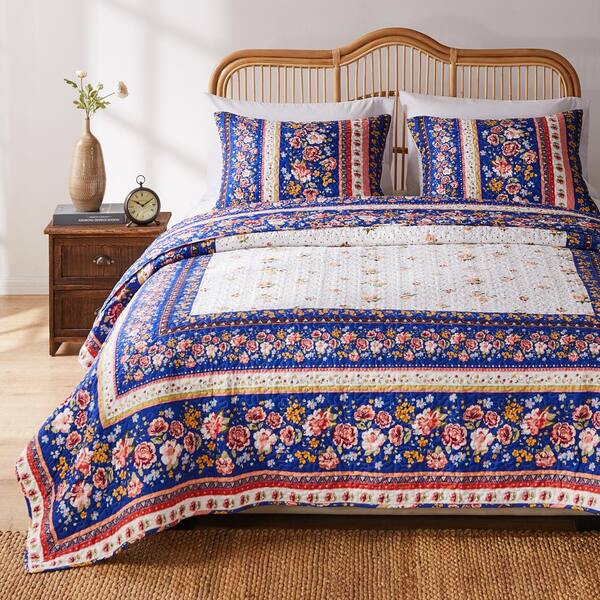 Greenland Home Fashions Marsha Quilt 3-Piece Cotton Blend Full/Queen Set