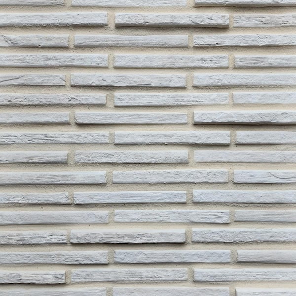 Koni Stone Maria 10.12 in. x 1.22 in. x 1.18 in. Blanc Stone Manufactured Stone Veneer Flats 6.45 sq. ft.