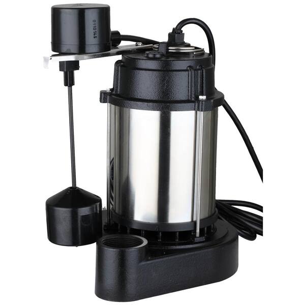 1/2 HP Submersible Sump Pump - Stainless Steel, 2650 GPH, Float Switch For Basement, Pool