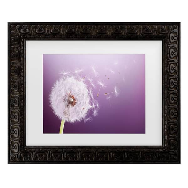 Trademark Fine Art Bess Hamiti Dandelion Flying Matted Framed Photography Wall Art 14.5 in. x 17.5 in.