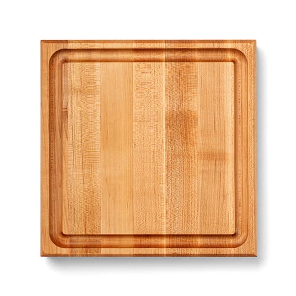 12 in. x 12 in. Square Wood Edge Grain Cutting Board with Juice Groove