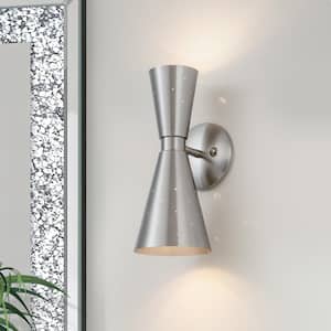 Nimbus 2-Light Nickel Wall Sconce with Up & Down Lighting