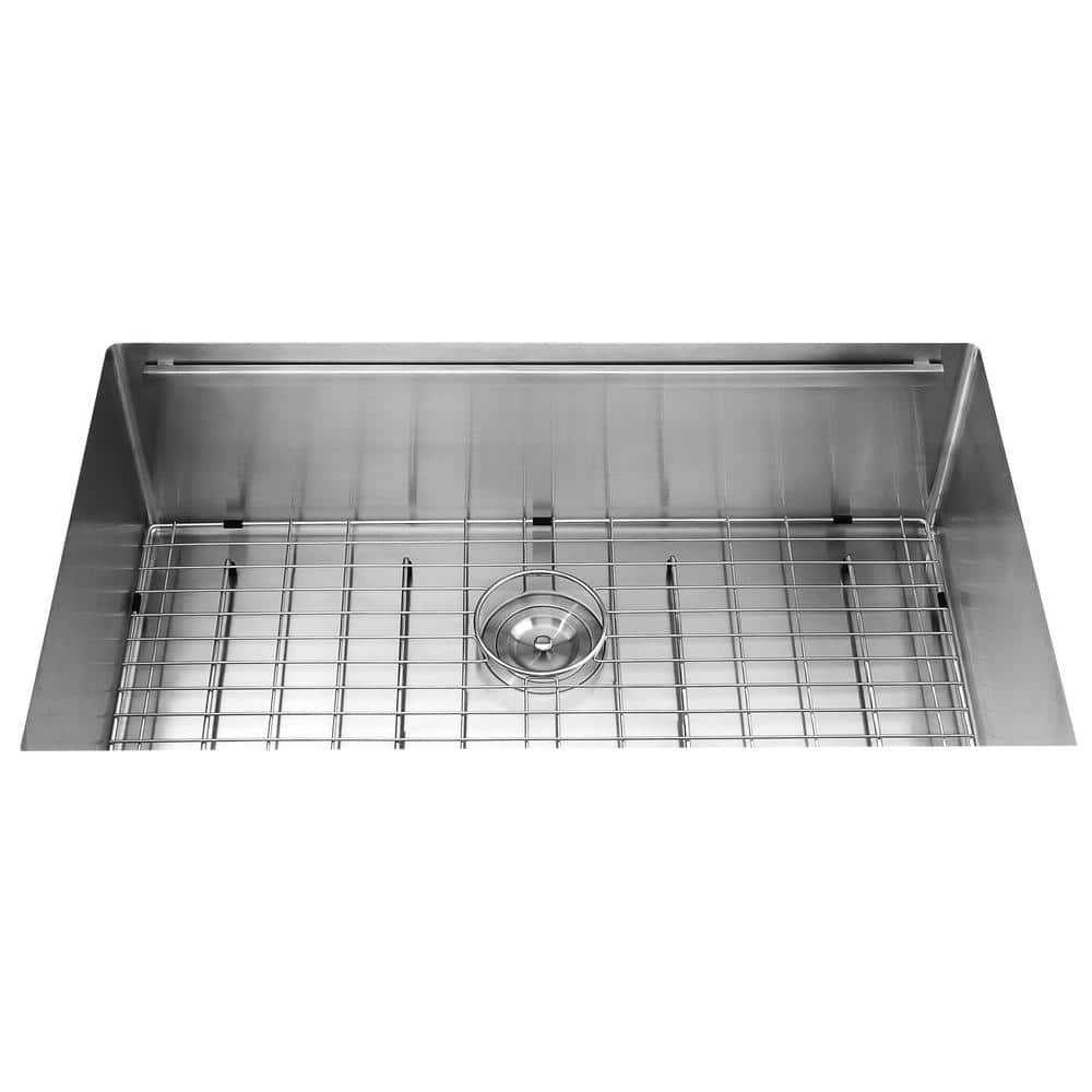 32 in. x 19 in. Undermount Single Bowl 16-Gauge Silver Stainless Steel Kitc